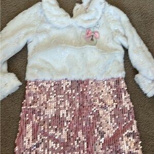 White and Pink Sequin Dress